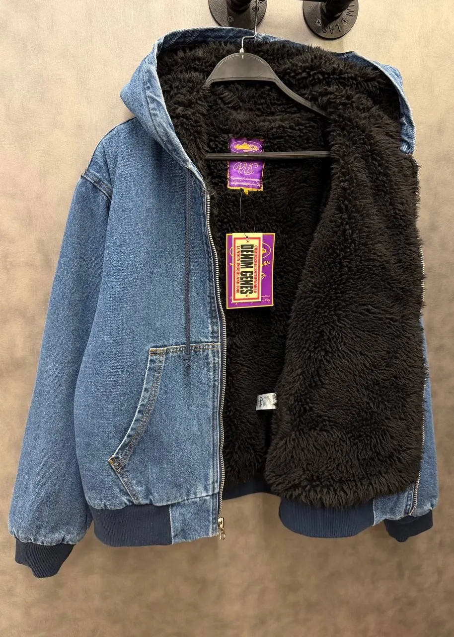 Corteiz Alcatraz Denim Hooded Jacket