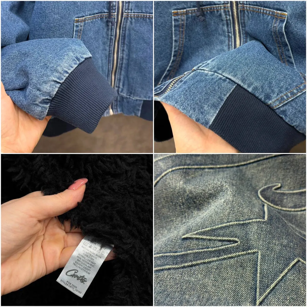 Corteiz Alcatraz Denim Hooded Jacket
