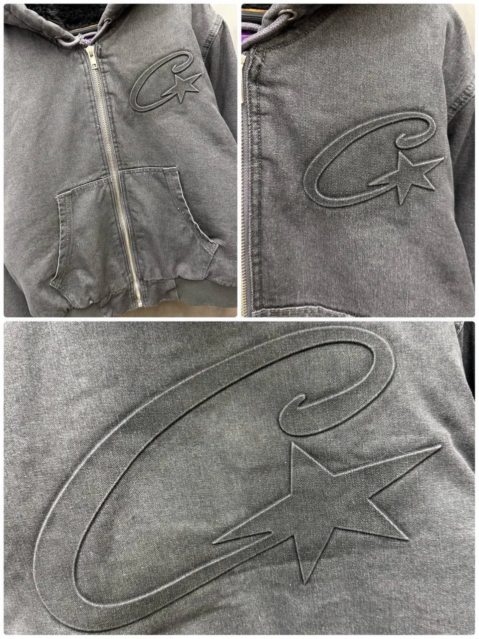 Corteiz Star Washed Zip-up Hoodie