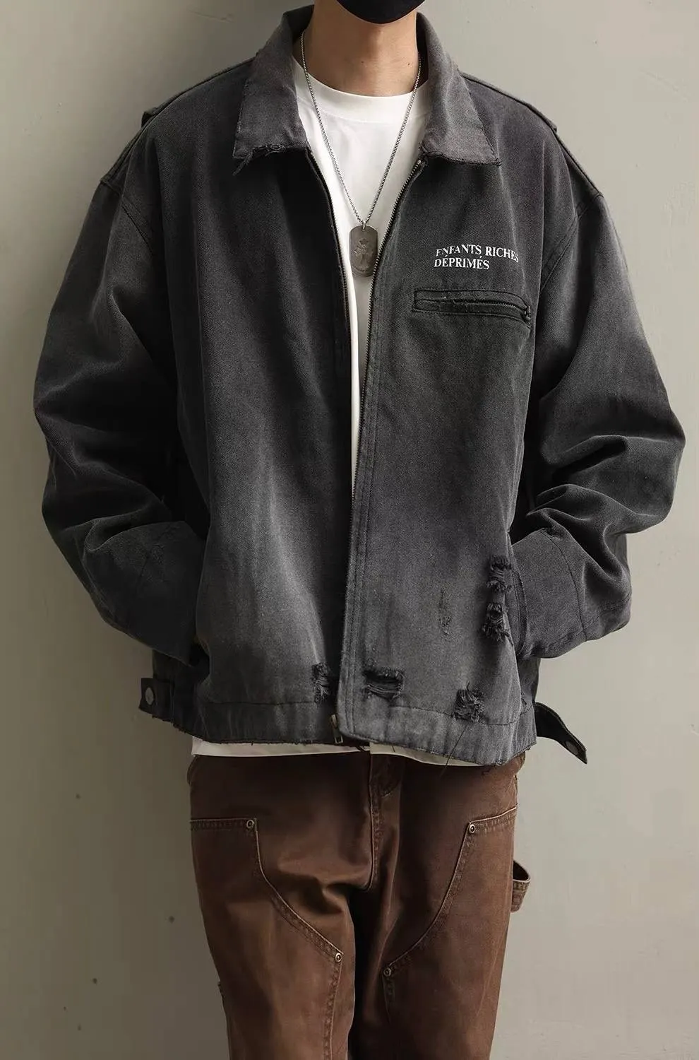 Enfants Riches Déprimés Distressed Zip Jacket