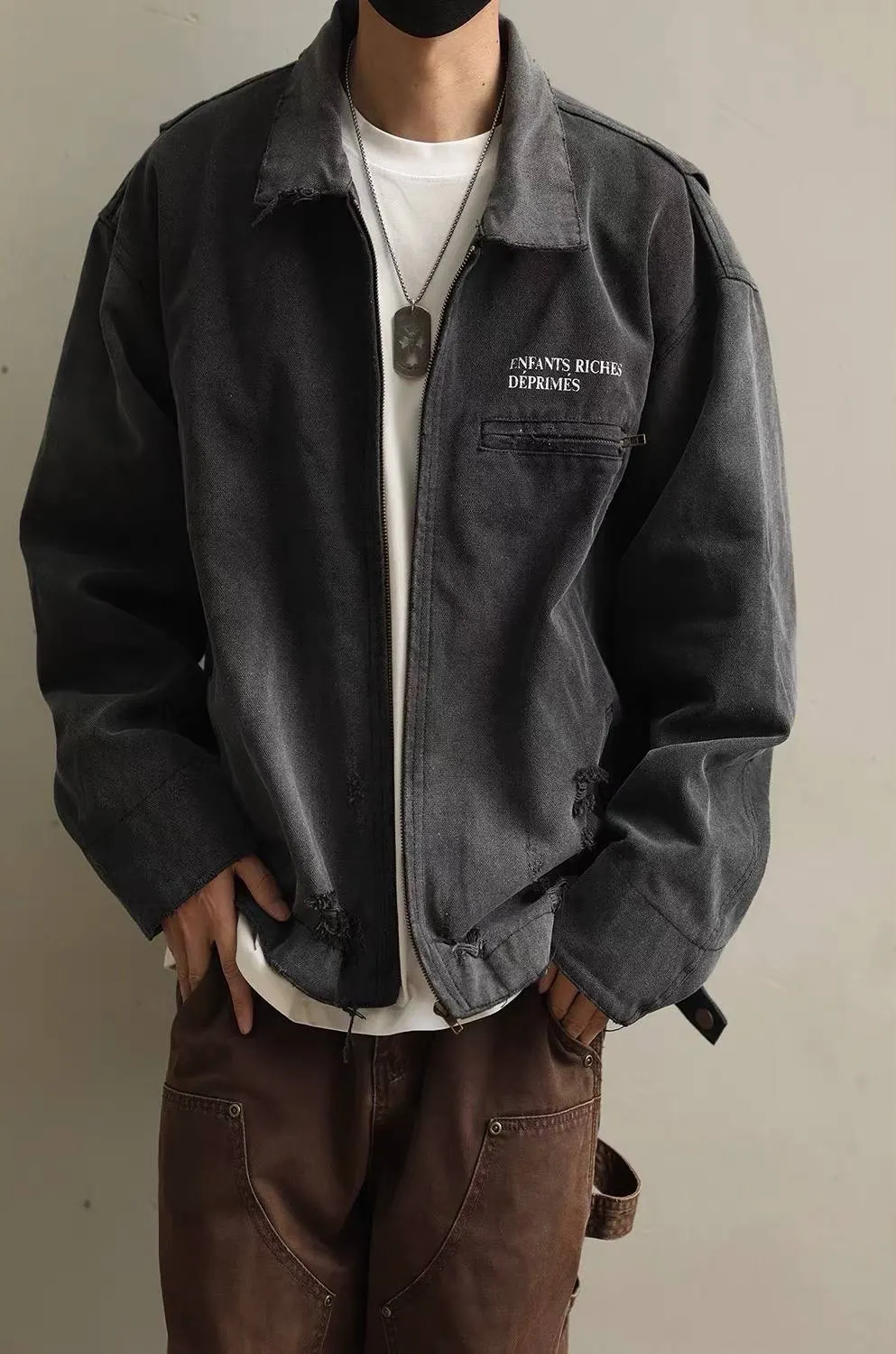 Enfants Riches Déprimés Distressed Zip Jacket