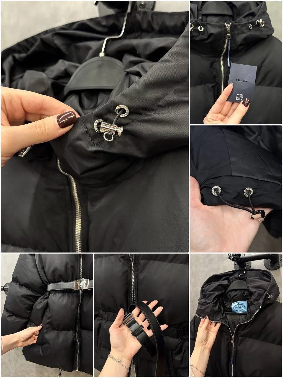 Prada Куртка с капюшоном и поясом