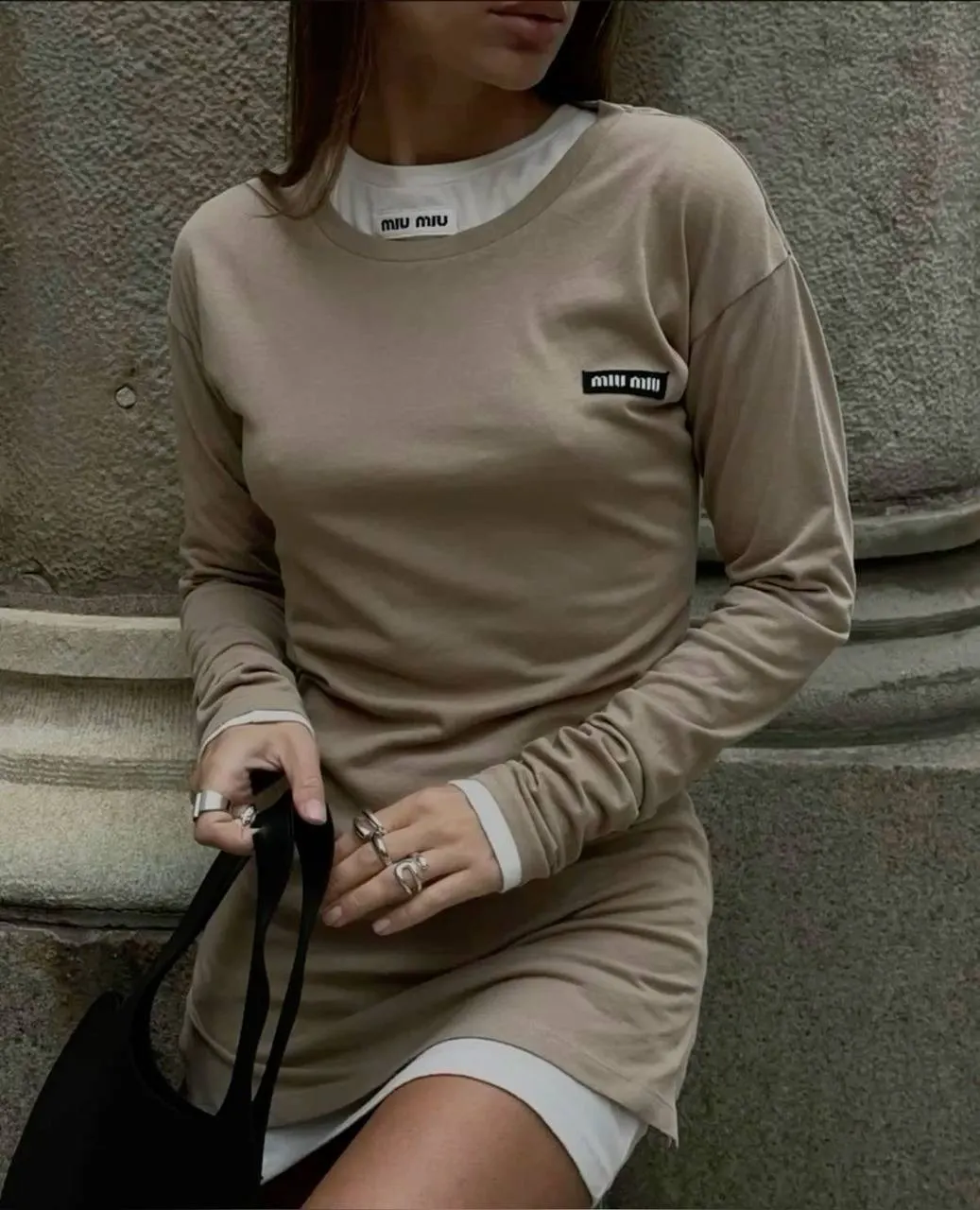 Miu Miu Logo Long-Sleeve T-Shirt