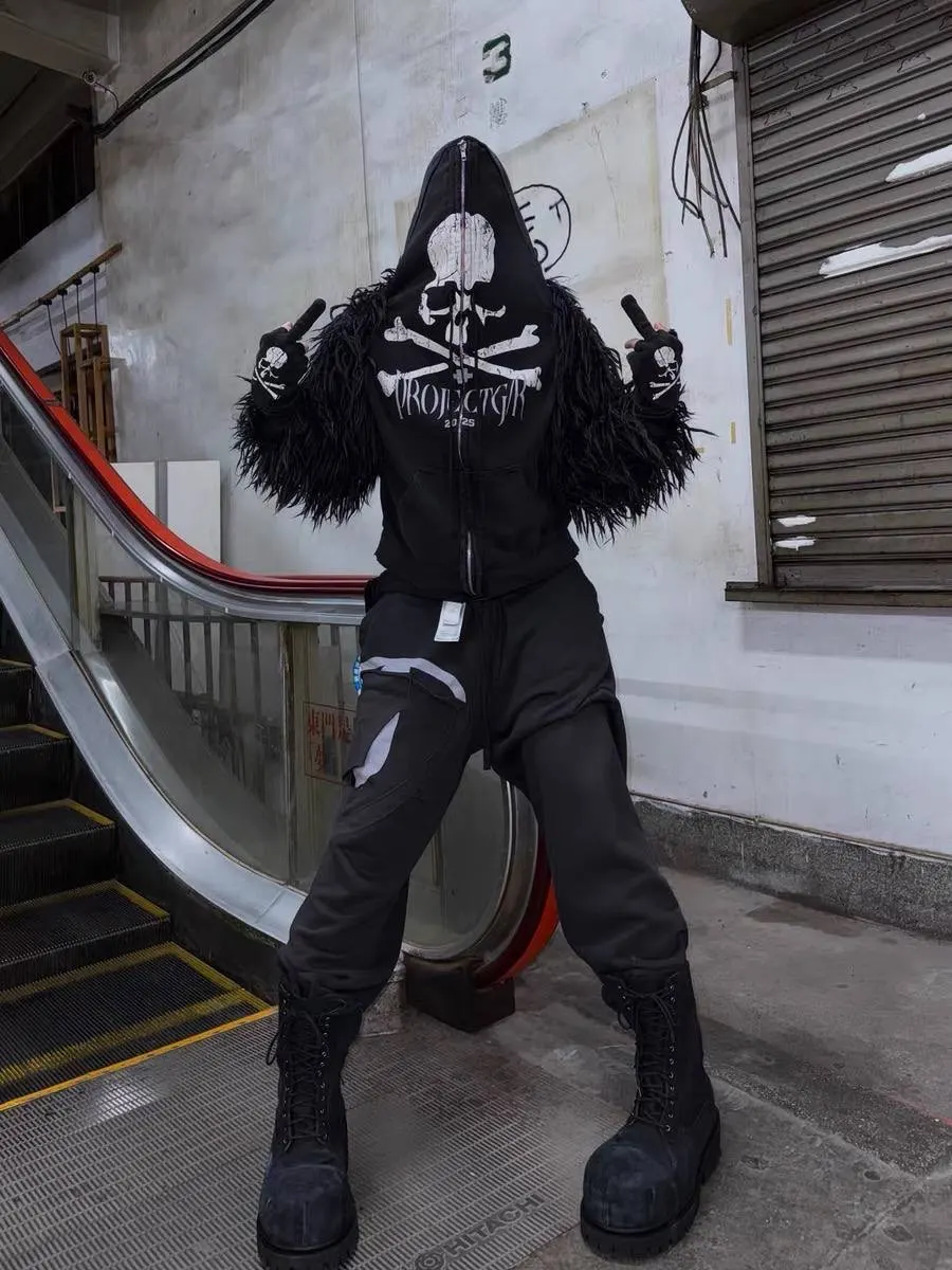 Protocol Index Skull Graphic Zip Hoodie