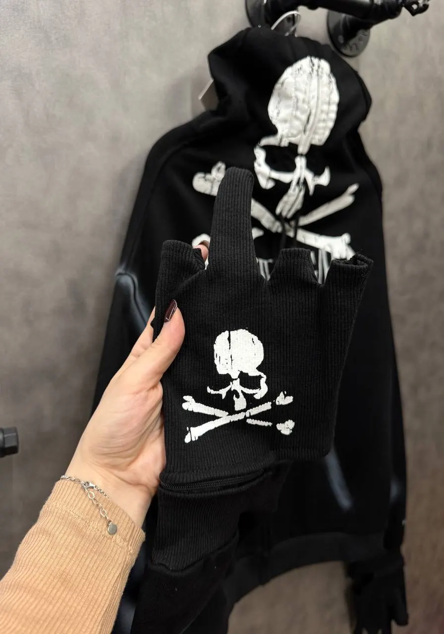 Protocol Index Skull Graphic Zip Hoodie