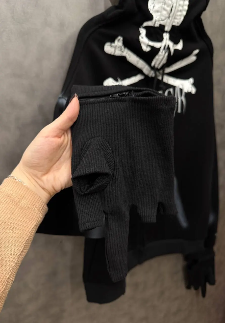 Protocol Index Skull Graphic Zip Hoodie